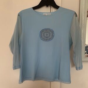 Blue Sheer Women's Top